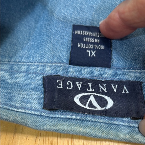 Men's Vintage ECU Blue Denim Shirt Jacket - Picture 13 of 13